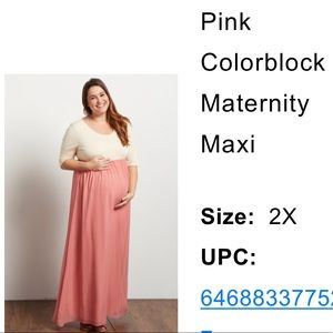 PinkBlush Maternity Pink Colorblock Maxi 2XL